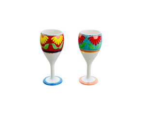 Fort Collins Floral Wine Glass Set